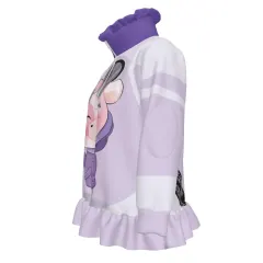 Girls' Half-Zip Long-Sleeve Sweatshirt with Ruffle Hem thumbnail 3