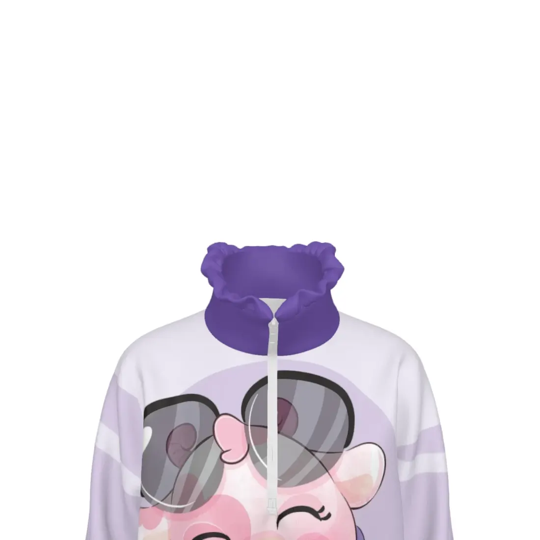 Girls' Half-Zip Long-Sleeve Sweatshirt with Ruffle Hem — photo 5