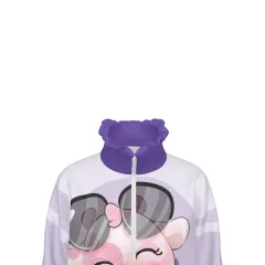 Girls' Half-Zip Long-Sleeve Sweatshirt with Ruffle Hem thumbnail 5