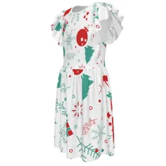 Big Girls' Ruffle Sleeve Crew-Neck Dress thumbnail 3