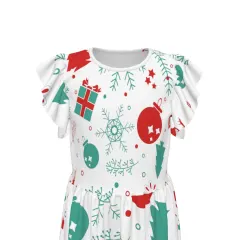 Big Girls' Ruffle Sleeve Crew-Neck Dress thumbnail 5