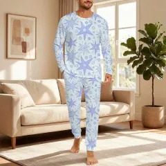 Men's Long Sleeve Henley Collar Pajama Set thumbnail 1
