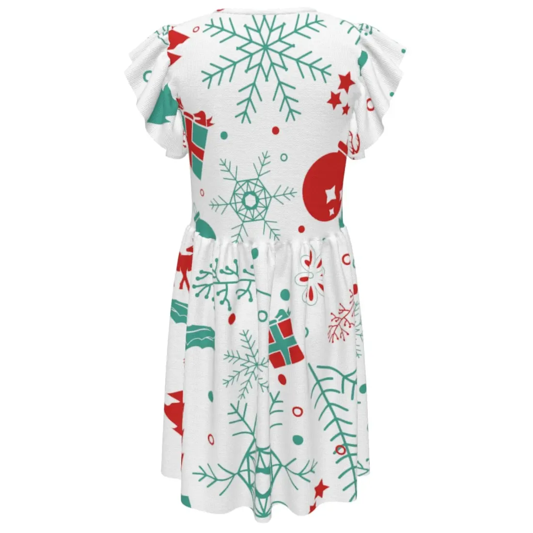 Big Girls' Ruffle Sleeve Crew-Neck Dress — photo 6