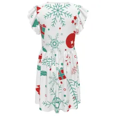 Big Girls' Ruffle Sleeve Crew-Neck Dress thumbnail 6