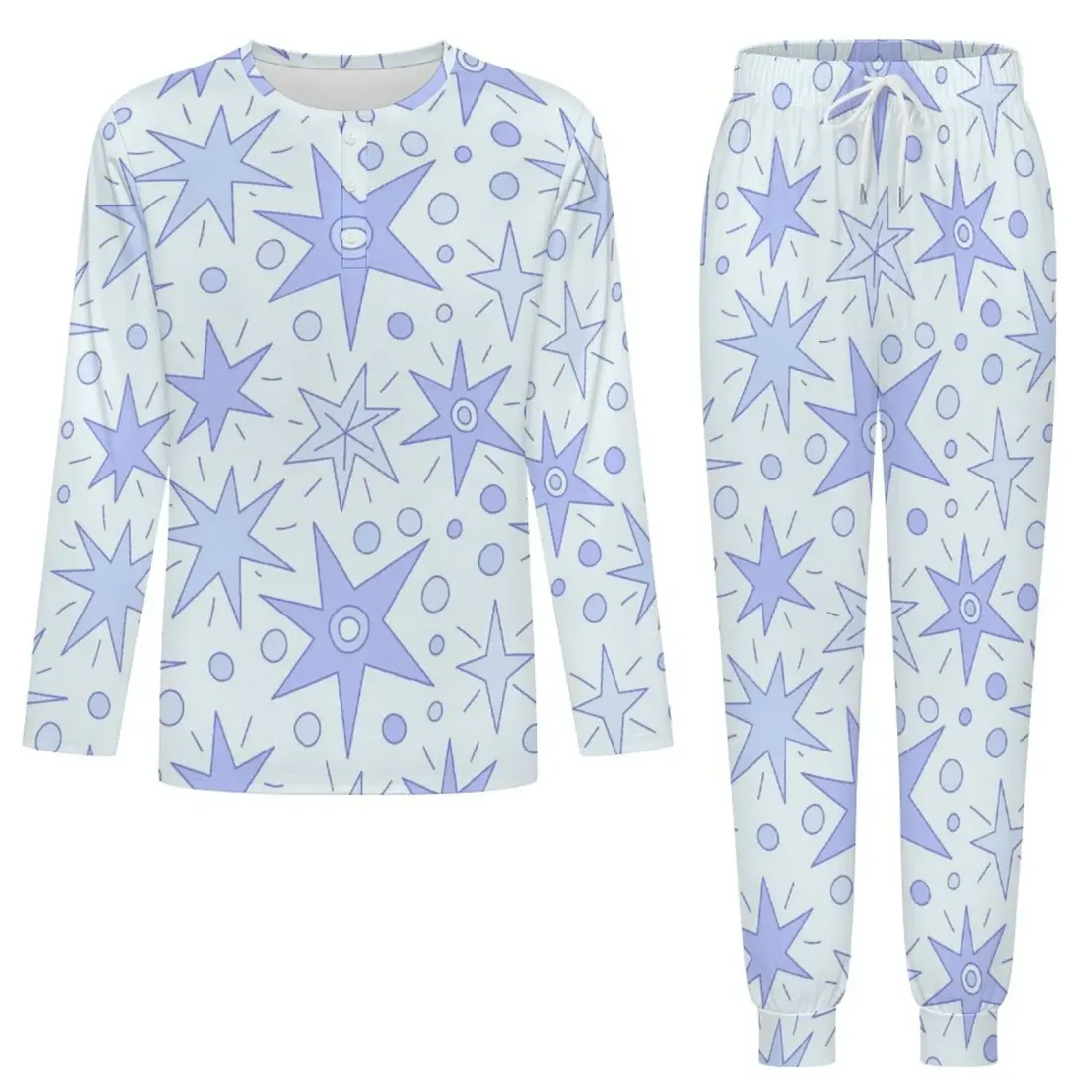 Men's Long Sleeve Henley Collar Pajama Set — photo 3