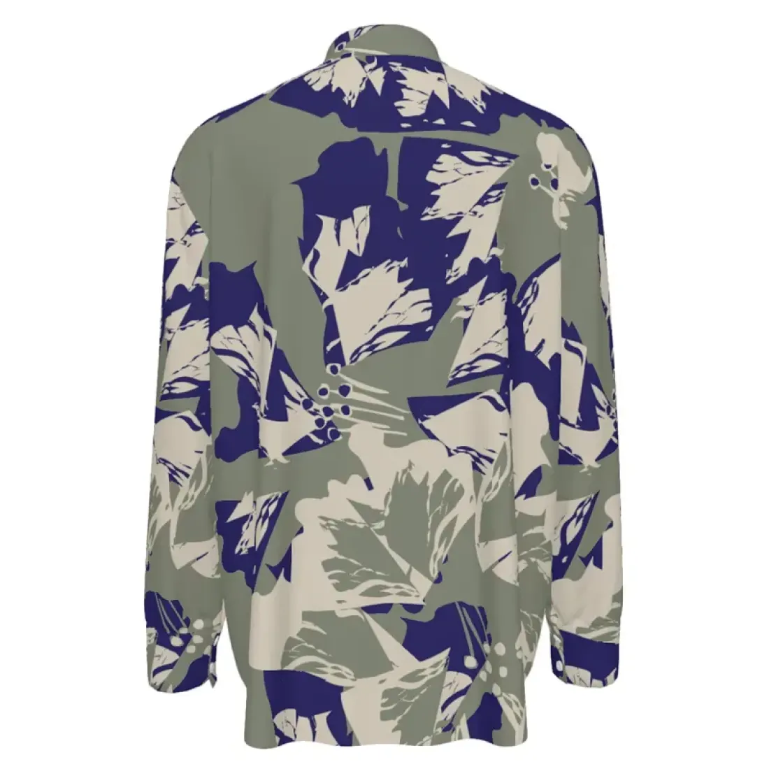 Mandarin Collar Multi-Button Long Sleeve Shirt — photo 2