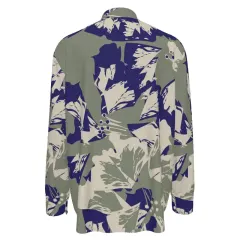 Mandarin Collar Multi-Button Long Sleeve Shirt thumbnail 2
