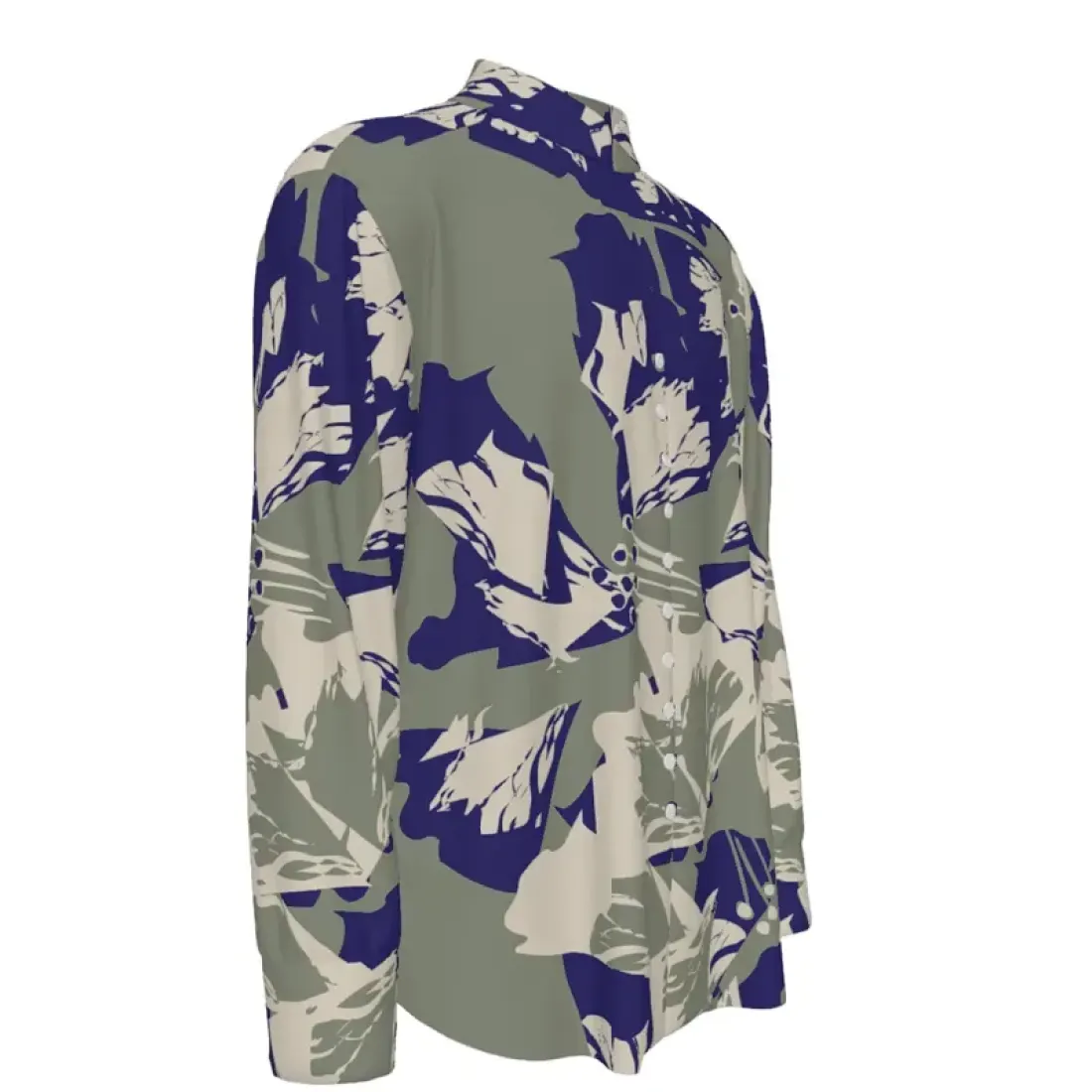 Mandarin Collar Multi-Button Long Sleeve Shirt — photo 3