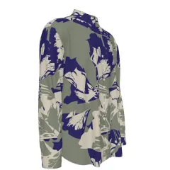 Mandarin Collar Multi-Button Long Sleeve Shirt thumbnail 3