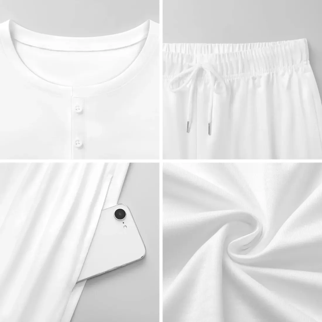 Men's Long Sleeve Henley Collar Pajama Set — photo 5