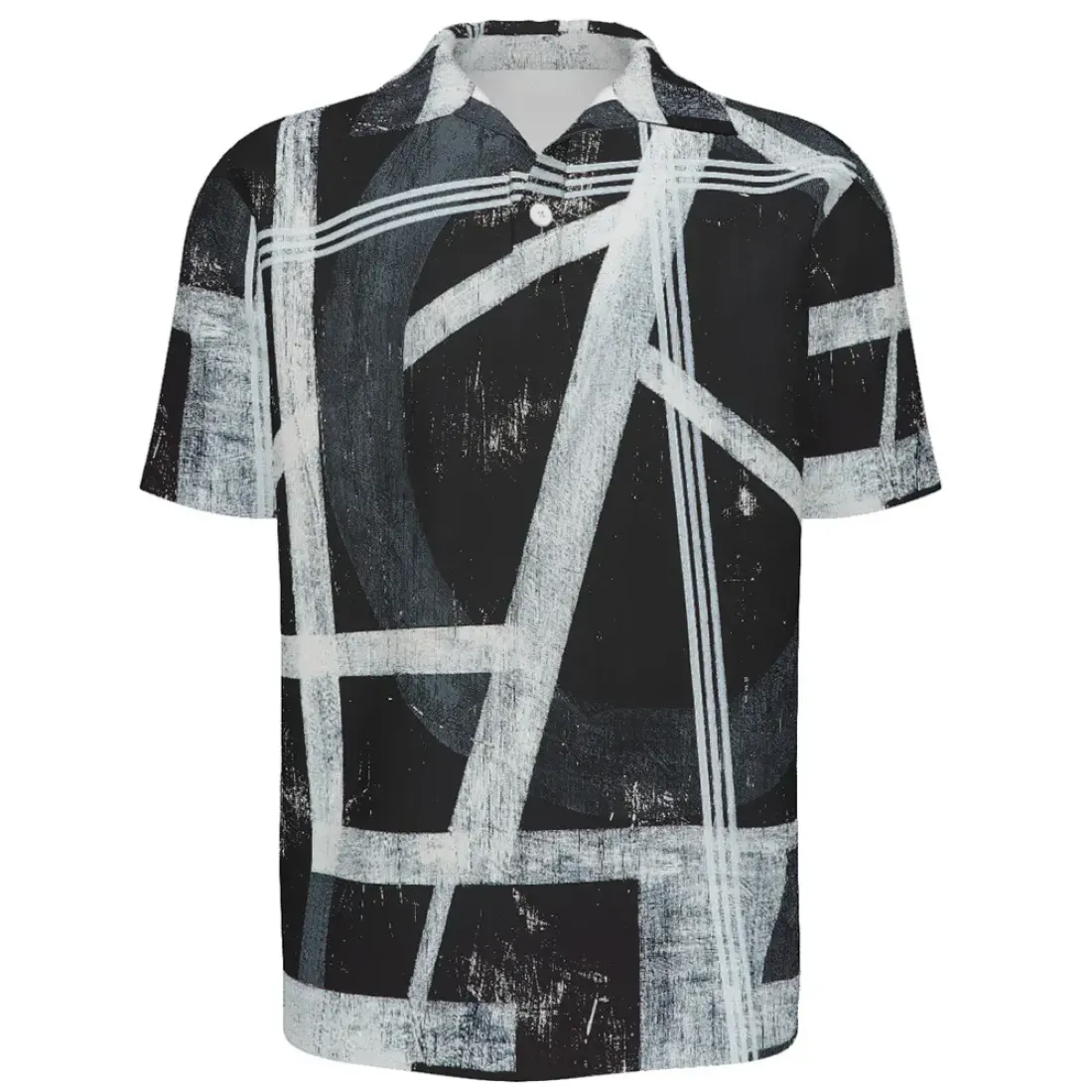 Men's Button-Down Short-Sleeved Polo Shirt
