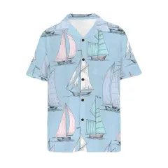 Men's Curved Hem Hawaiian Shirt (Model T87) thumbnail 4