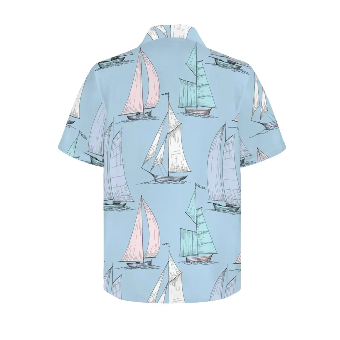 Men's Curved Hem Hawaiian Shirt (Model T87) — photo 5