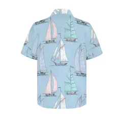 Men's Curved Hem Hawaiian Shirt (Model T87) thumbnail 5