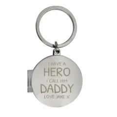 Personalised Grandad Photo Keyring, Engraved Silver Tone Memorial Keepsake Keychain thumbnail 4