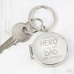 Personalised Grandad Photo Keyring, Engraved Silver Tone Memorial Keepsake Keychain thumbnail 5