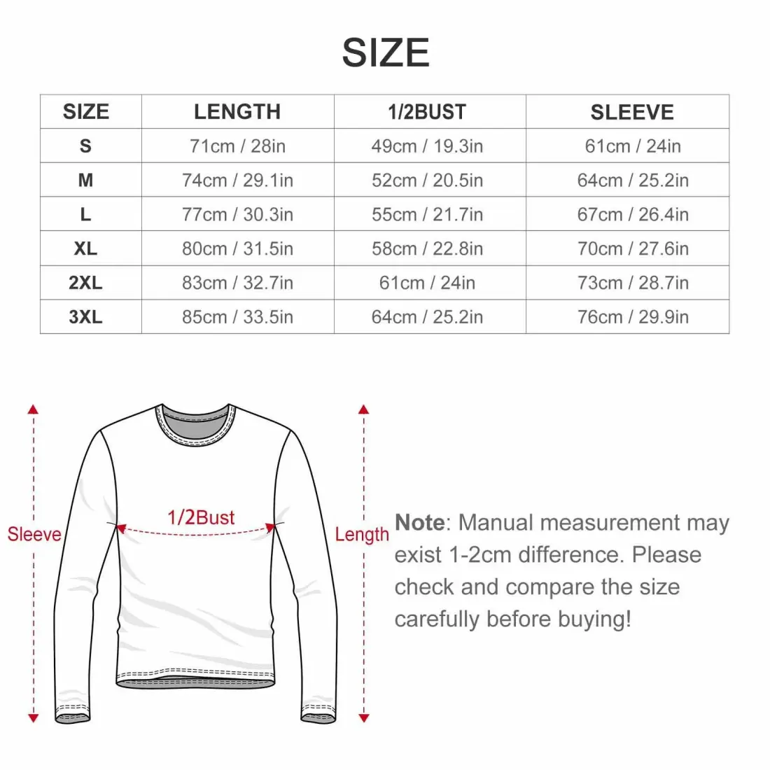 Men's Long-Sleeved T-Shirt (Front Printing) — photo 6