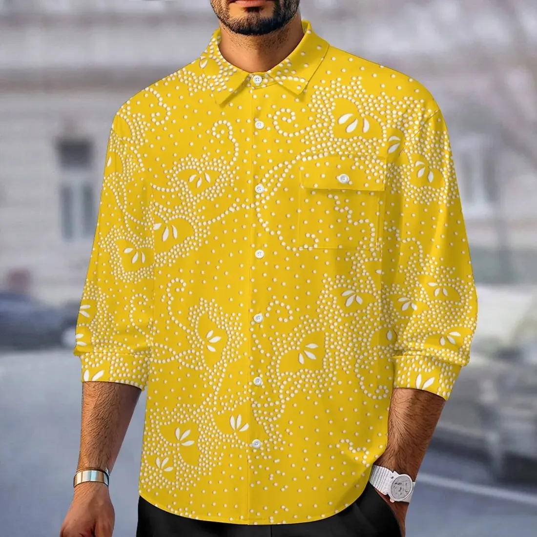 Men's Long Sleeve Flap Pocket Shirt
