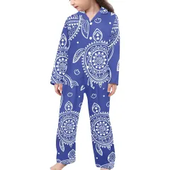 Little Girls' V-Neck Long Sleeve Pajama Set(Model Sets 02) thumbnail 1