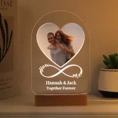 Personalised Heart Photo LED Light, Custom Engraved Acrylic Lamp thumbnail 4