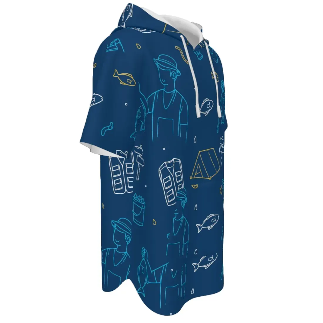 Men's Short Sleeve Drawstring Front Pocket Hoodie — photo 2