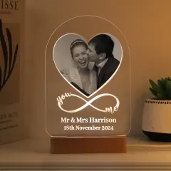 Personalised Heart Photo LED Light, Custom Engraved Acrylic Lamp thumbnail 5