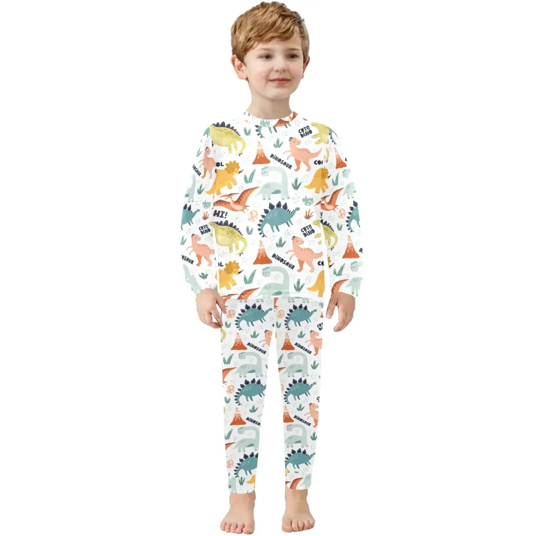 Little Boys' Crew Neck Long Pajama Set (Model Sets 18) — photo 2