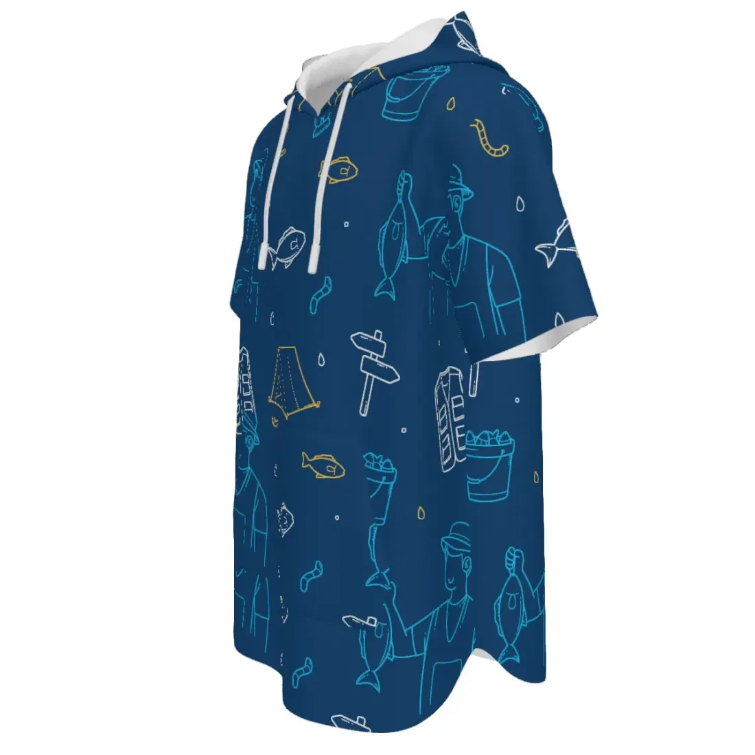 Men's Short Sleeve Drawstring Front Pocket Hoodie — photo 3