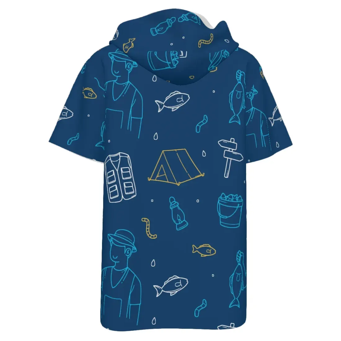 Men's Short Sleeve Drawstring Front Pocket Hoodie — photo 4