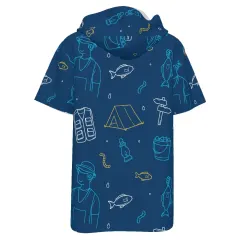 Men's Short Sleeve Drawstring Front Pocket Hoodie thumbnail 4