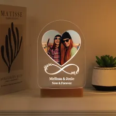 Personalised Heart Photo LED Light, Custom Engraved Acrylic Lamp thumbnail 6