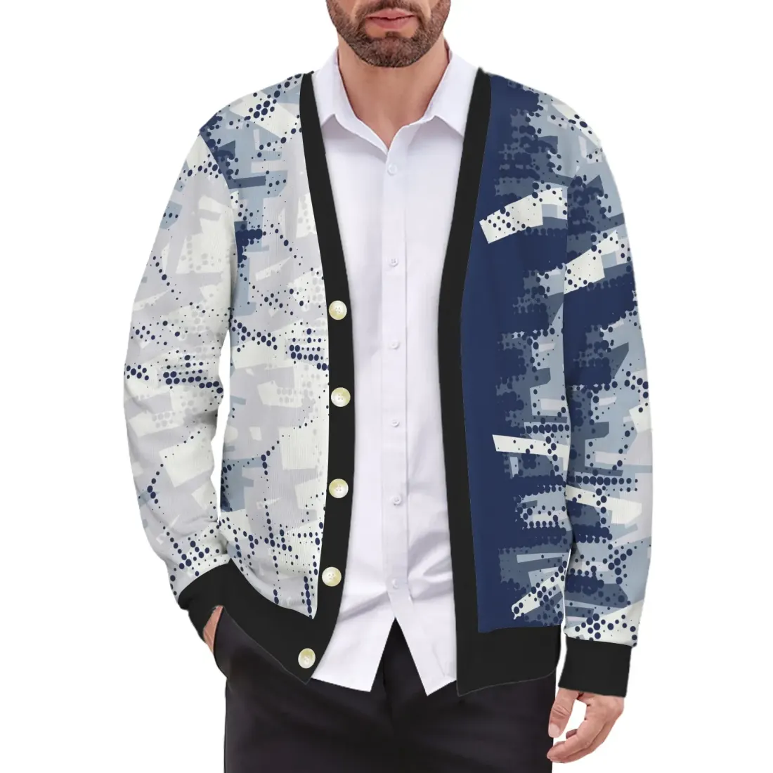 Custom Men's Cardigan (Model H73) — photo 2