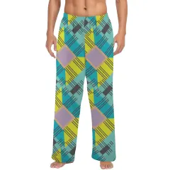 Custom Men's Flannel Pajama Trousers (Model L76) thumbnail 3