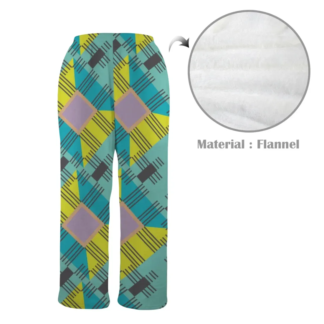 Custom Men's Flannel Pajama Trousers (Model L76) — photo 5