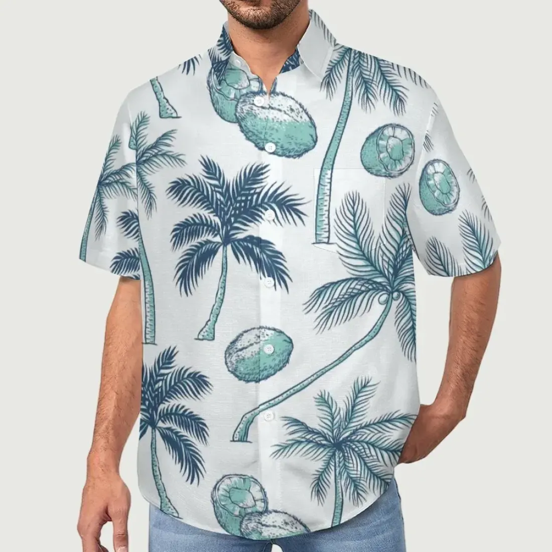 Mock Linen Short Sleeve Shirt B339 — photo 2