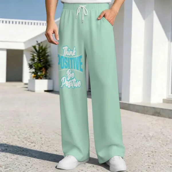 Men's Drawstring Wide Leg Casual Pants