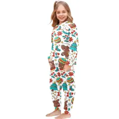 Little Girls' Crew Neck Long Pajama Set (Model Sets 18) thumbnail 3