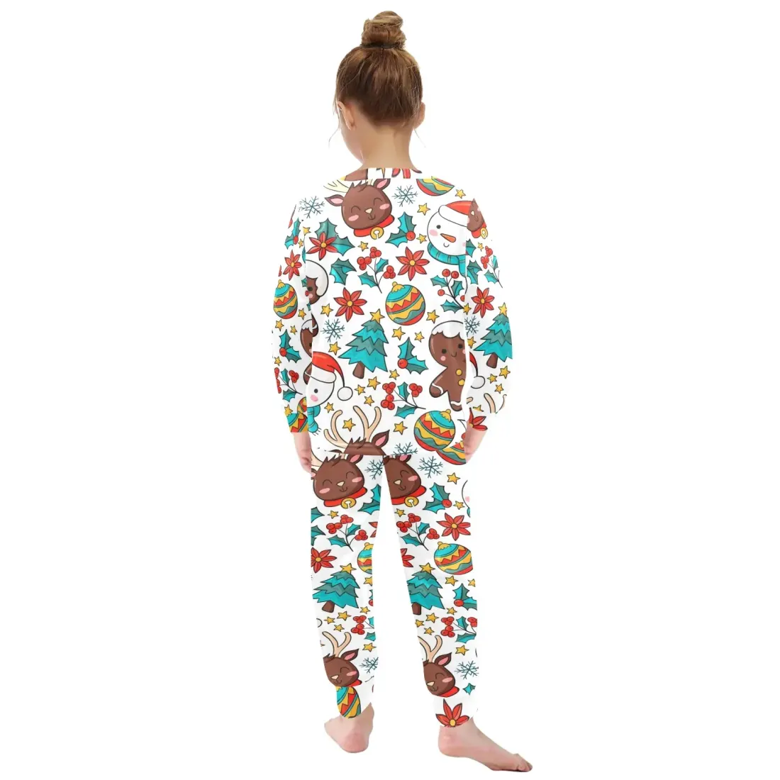 Little Girls' Crew Neck Long Pajama Set (Model Sets 18) — photo 4
