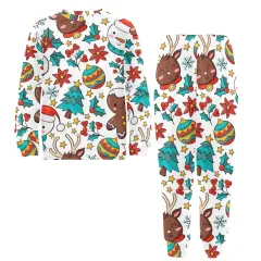 Little Girls' Crew Neck Long Pajama Set (Model Sets 18) thumbnail 5