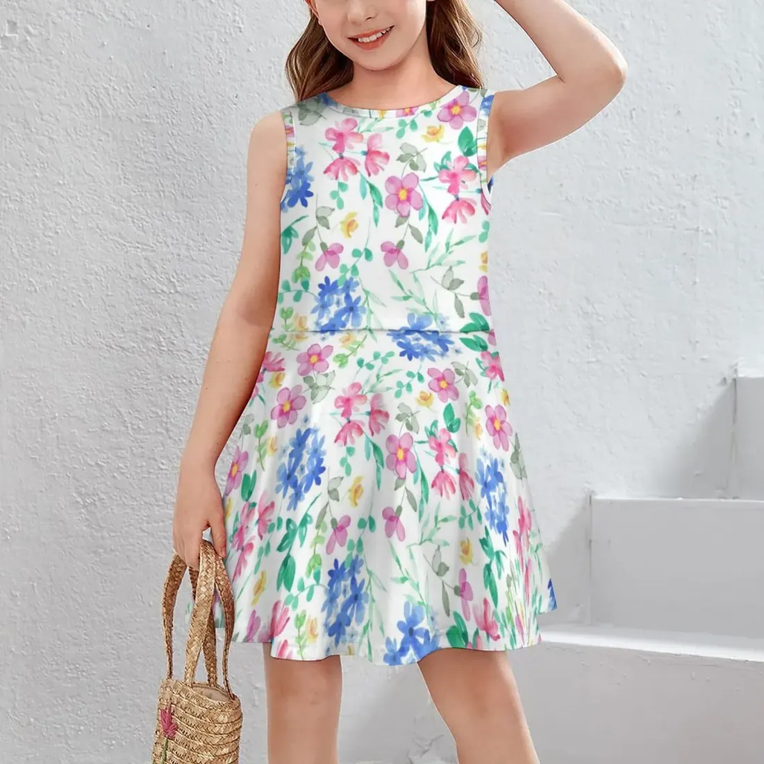 Girl's All Over Print Dress