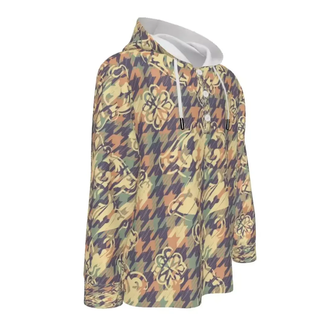 Man's Half Button Hooded Long Sleeve Sweatshirt — photo 2