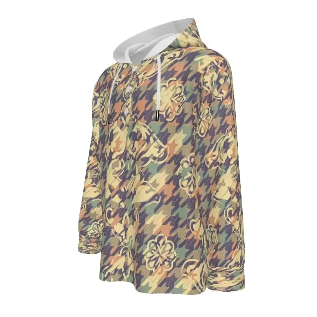 Man's Half Button Hooded Long Sleeve Sweatshirt — photo 3