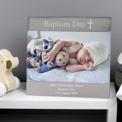 Personalised Christening Photo Frame, Engraved Cross Keepsake (6x4) thumbnail 3