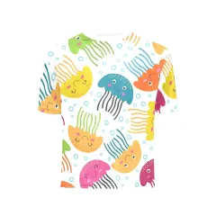 Big Girls' All Over Print Crew Neck T-Shirt(Model T40-2) thumbnail 3