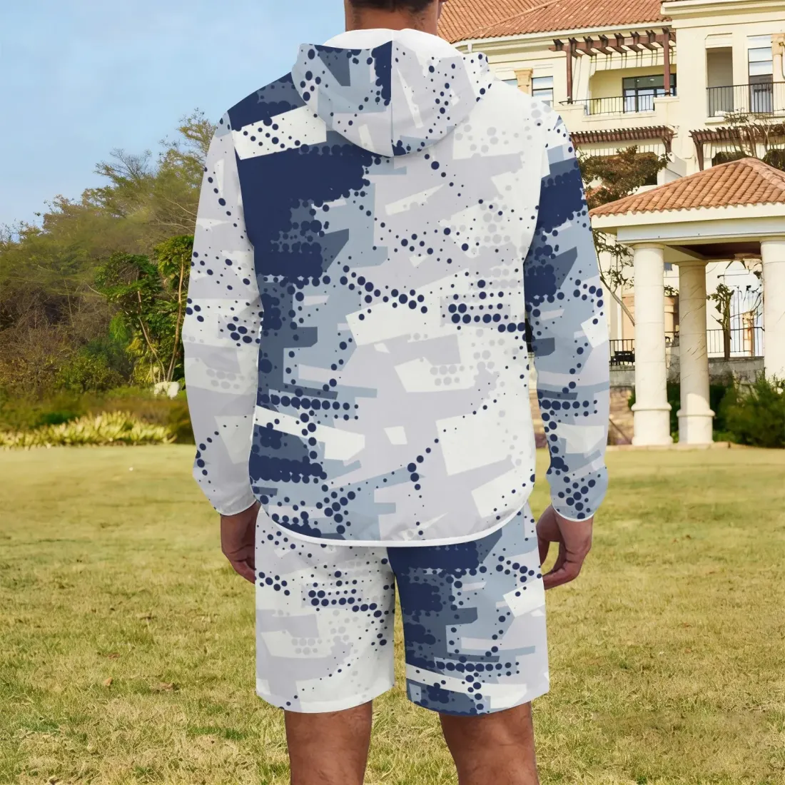 Men's Lightweight Outdoor Hoodie & Shorts Set (Model Sets 34) — photo 2