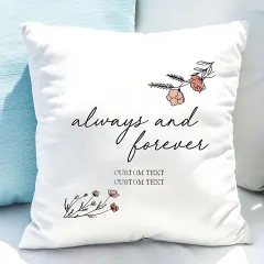 Personalised Floral Anniversary Cushion, Romantic Wedding Gift, UK Home Décor thumbnail 2