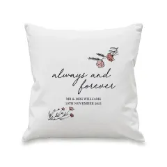 Personalised Floral Anniversary Cushion, Romantic Wedding Gift, UK Home Décor thumbnail 4