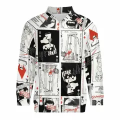 Raglan Sleeve Round Neck Zipper Shirt WY10 thumbnail 2