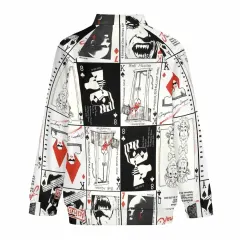 Raglan Sleeve Round Neck Zipper Shirt WY10 thumbnail 3
