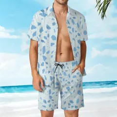Men's Satin Short Sleeve Pajama Set thumbnail 1